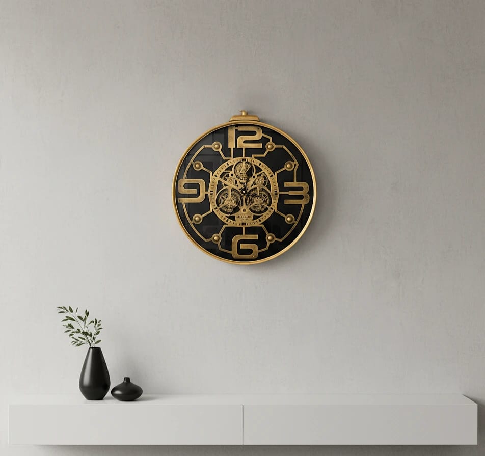 Modern Luxury Gear Clock – ساعة حائط مودرن بتروس ميكانيكية