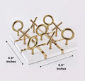 Decorative Tic Tac Toe Game Metal Gold with White Base Size 5 5 Inches