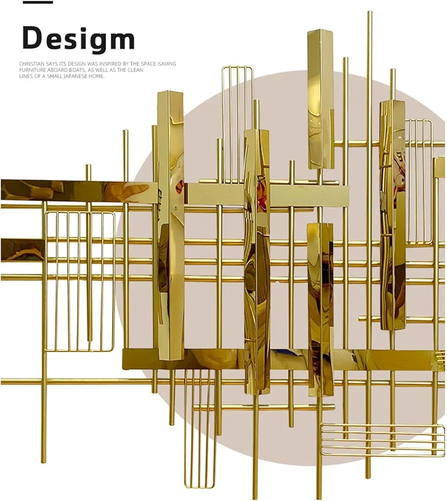 ديكورات حائط من جوزي معدنية بأنماط هندسية ثلاثية الأبعاد منزلية معاصرة جديدة هدايا ذهبية لغرفة المعيشة وغرفة النوم وديكور المطبخ