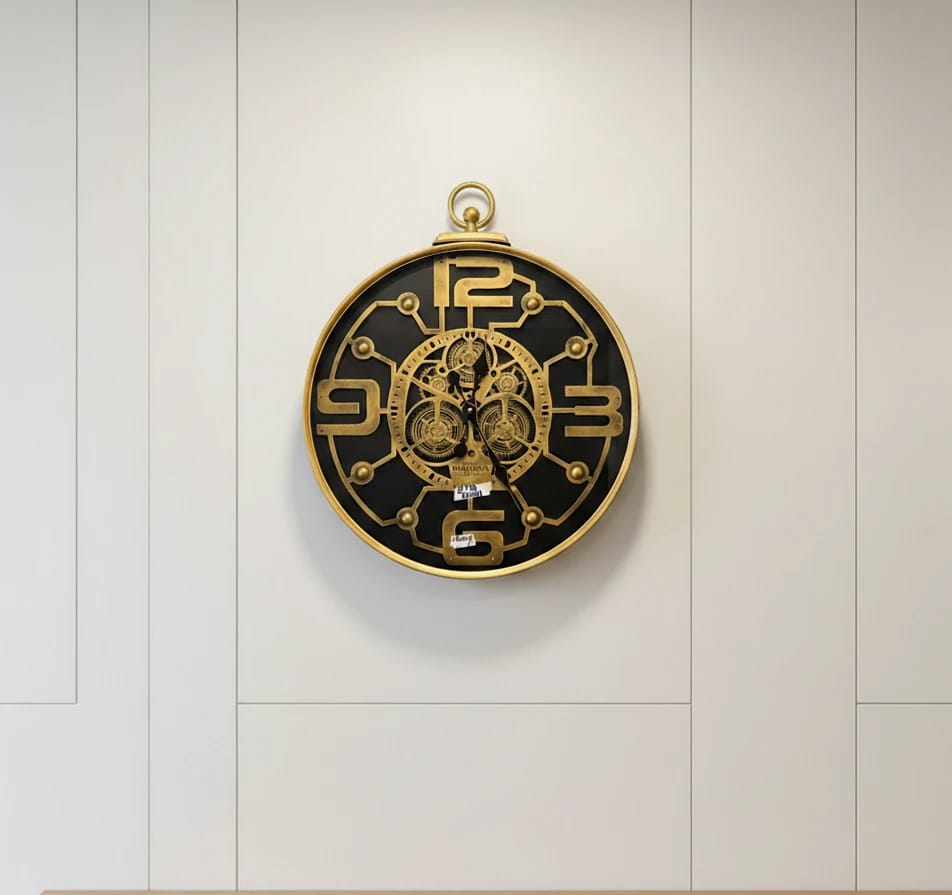 Modern Luxury Gear Clock – ساعة حائط مودرن بتروس ميكانيكية