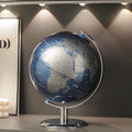 كرة أرضية ديكورية فاخرة باللون الأزرق المعدني – Globe Decor 26 سم