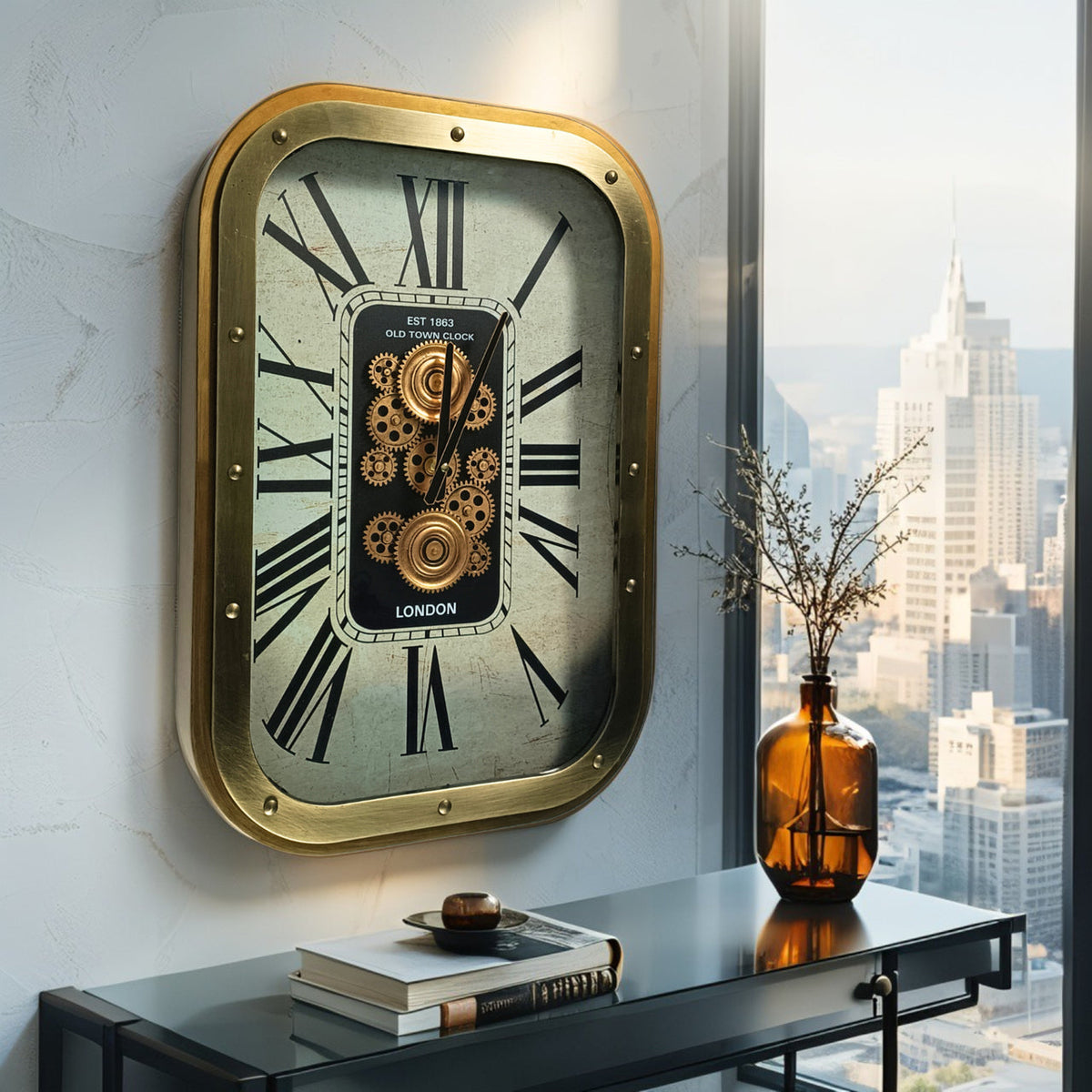 ساعة حائط تروندهايم بالتروس المتحركة – Trondheim Gear Clock