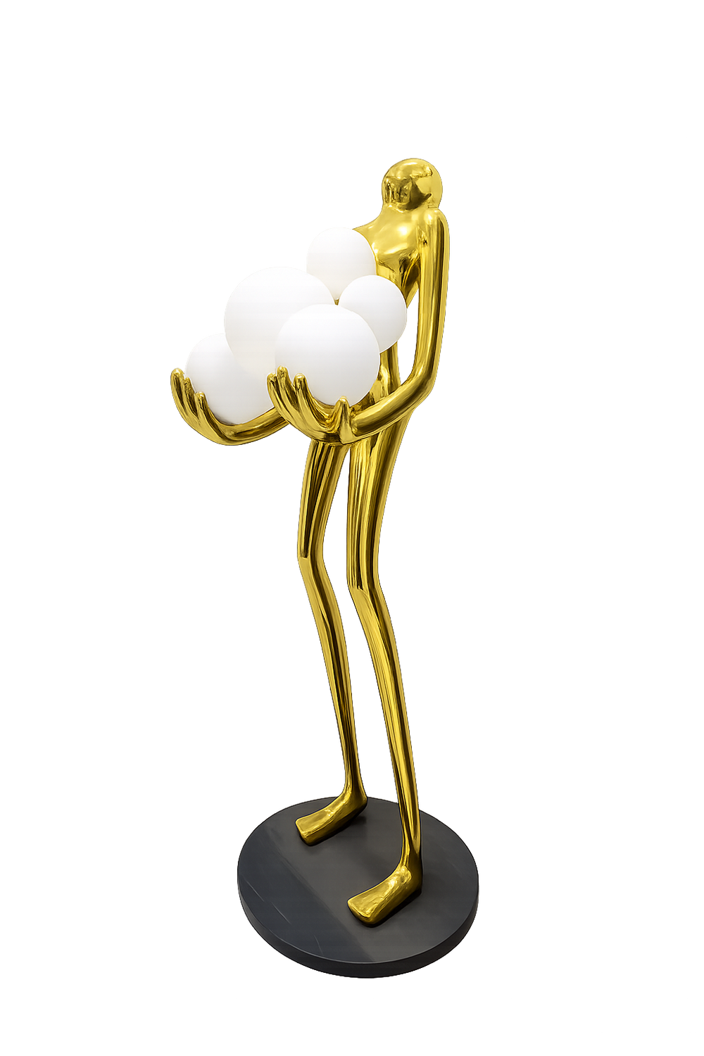 Golden Aura Floor Lamp – تمثال بإضاءة فاخرة 2 متر