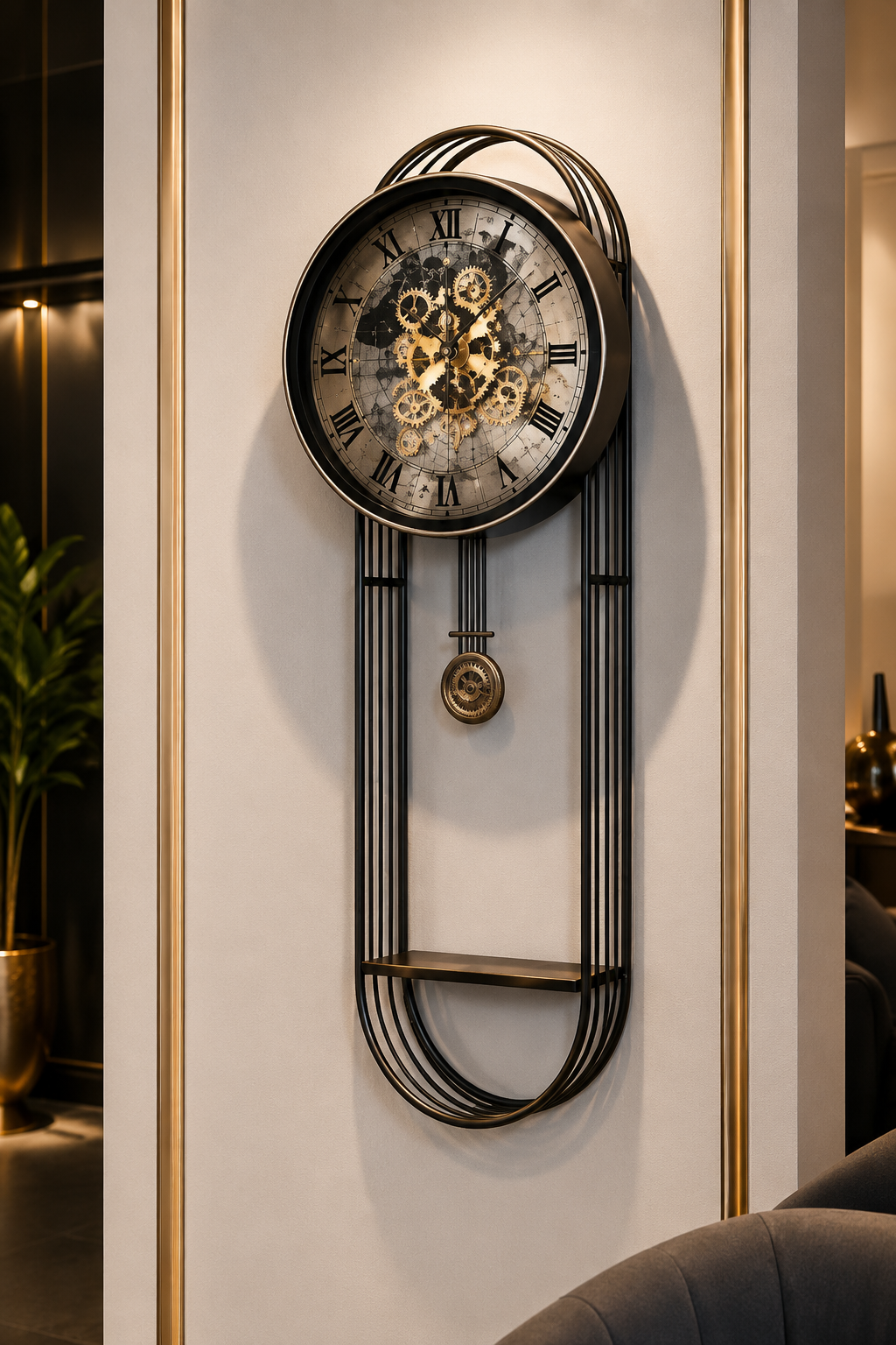 Classic Pendulum Gear Wall Clock