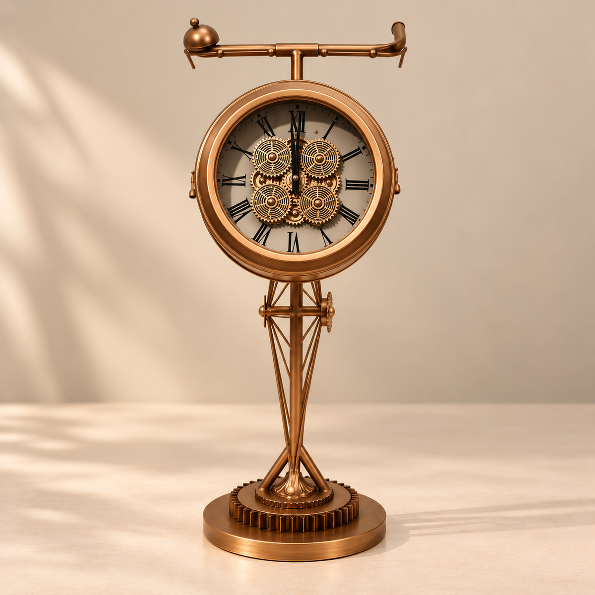ساعة أرضية ديكور بتروس متحركة – Vintage Bicycle Gear Clock
