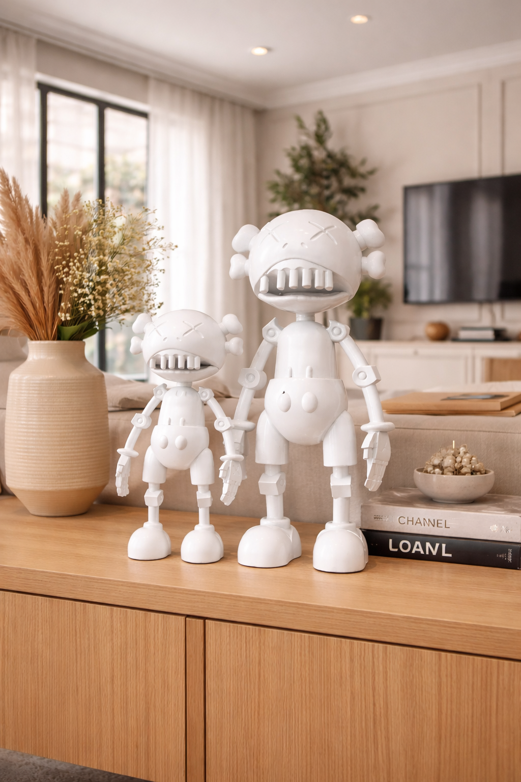 Modern Robot Sculpture Set – تمثال روبوت عصري فاخر (قطعتين)