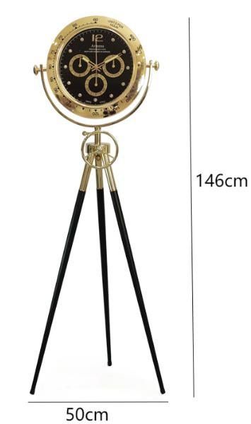 Royal Black Gold Tripod Clock – ساعة أرضية فاخرة ستاند