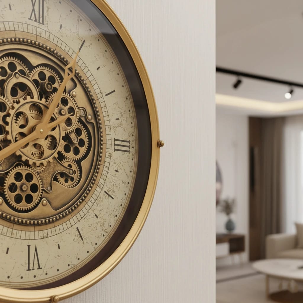 Classic Gear Wall Clock – ساعة حائط كلاسيكية بتروس ميكانيكية