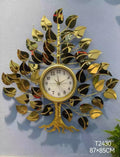 Luxury Wall Clock with Tree Design and Golden Leaves – 87×85cm