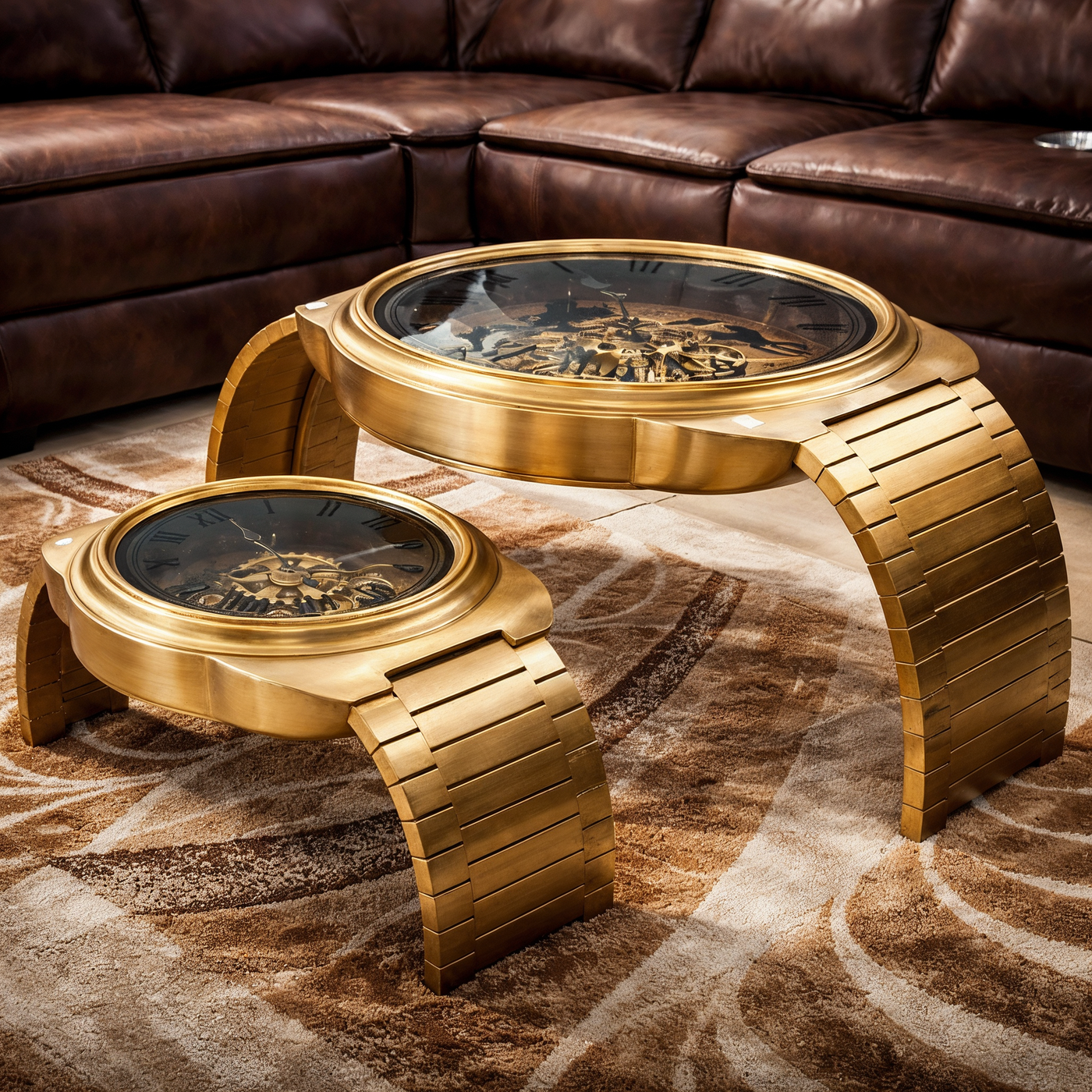 Watch Design Coffee Tables – طقم ترابيزات ساعة فاخرة