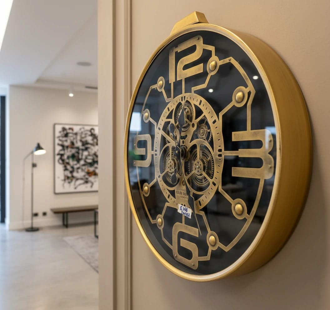 Modern Luxury Gear Clock – ساعة حائط مودرن بتروس ميكانيكية
