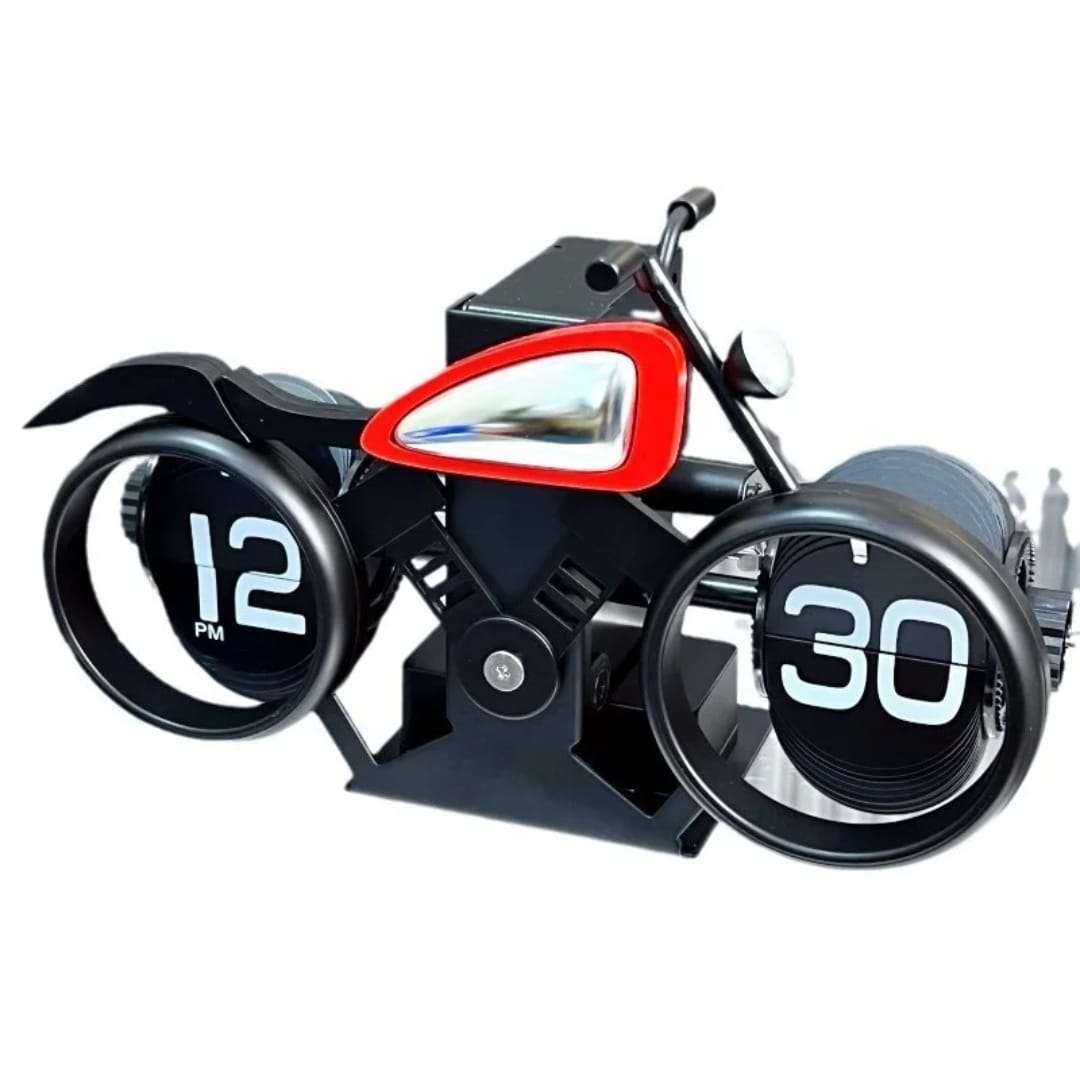 Motorcycle Shape Flip Clock – Retro Desk Decoration