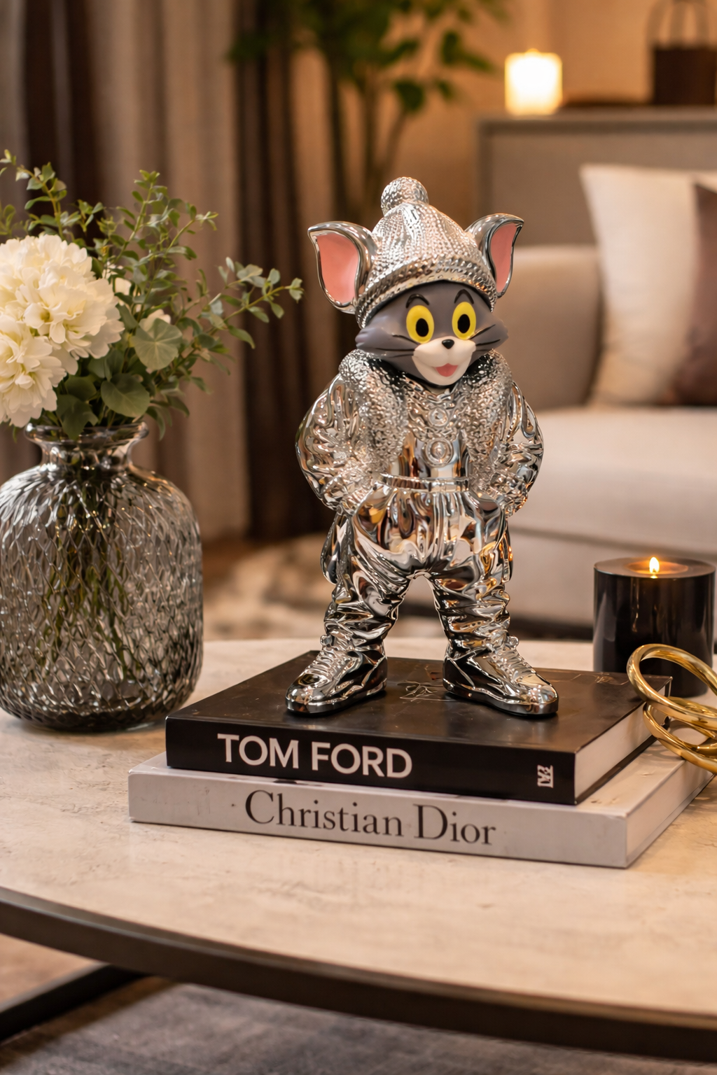 Luxury Cat Sculpture – تصميم عصري