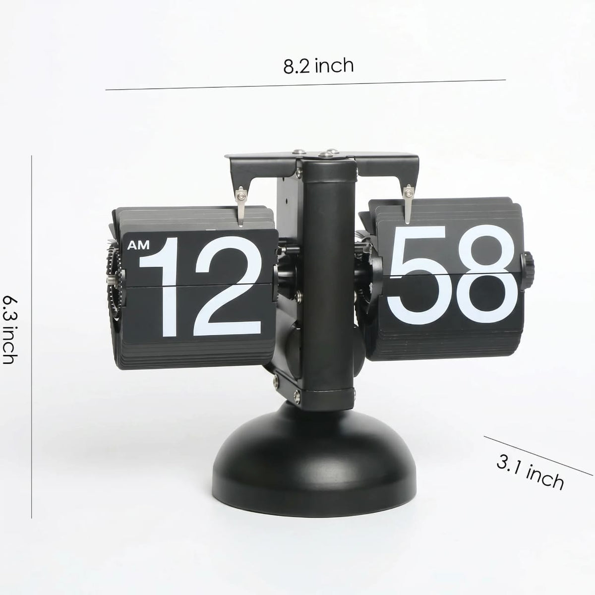 ساعة مكتبية فليب كلاسيك بتصميم الأرقام المتقلبة – أسود | Retro Flip Clock