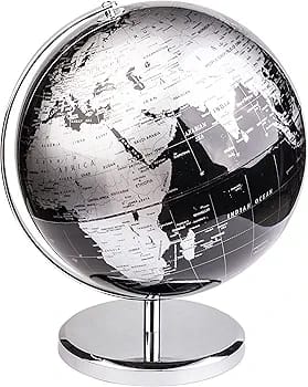 كرة أرضية ديكورية فاخرة باللون الأسود – Globe Deco28 سم