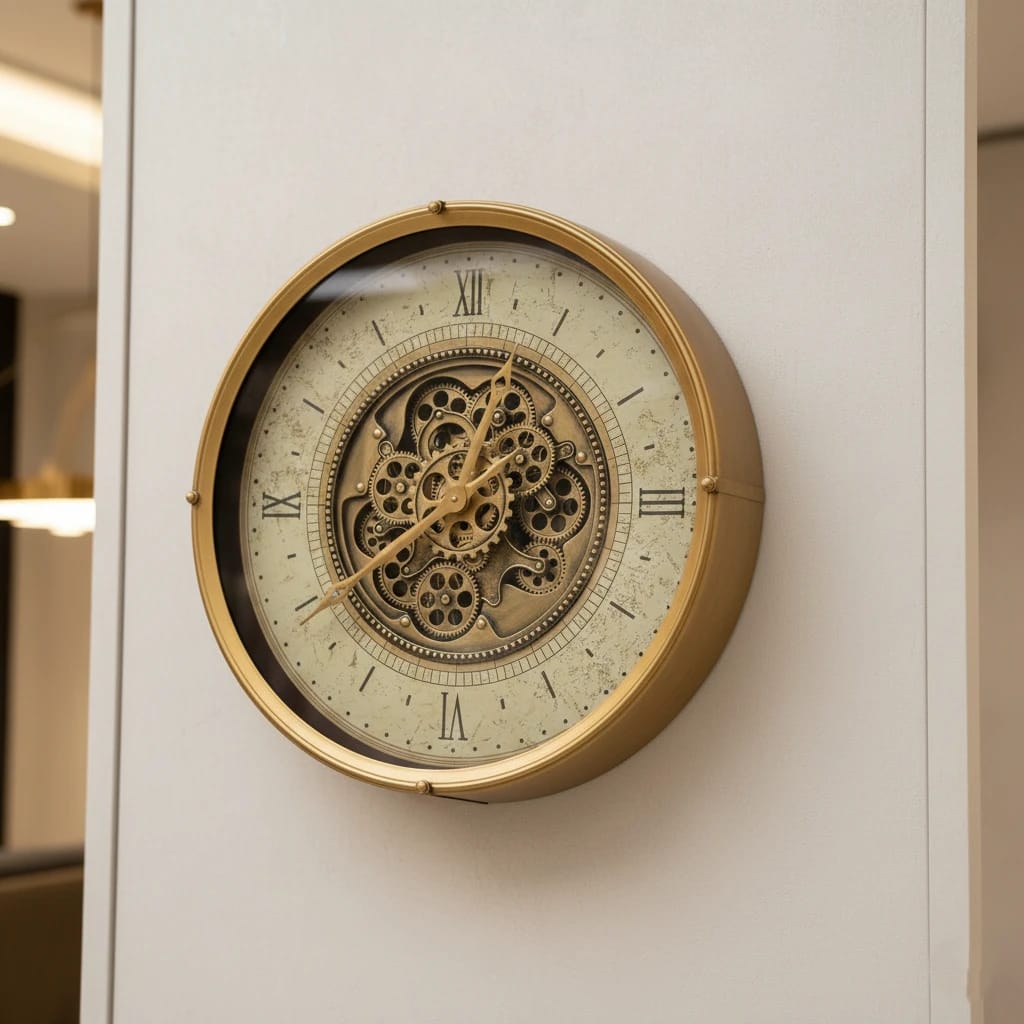 Classic Gear Wall Clock – ساعة حائط كلاسيكية بتروس ميكانيكية