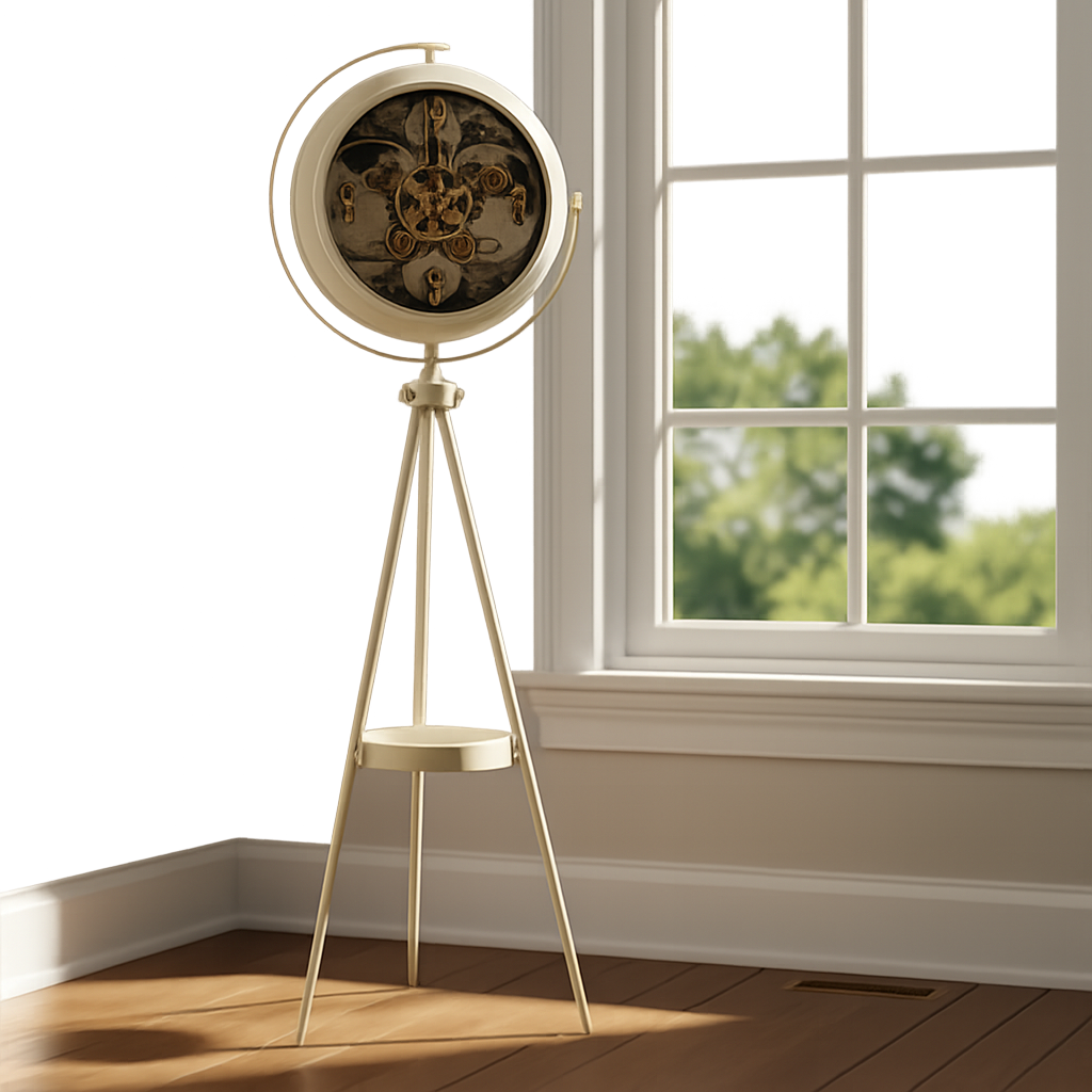 Cream Tripod Floor Clock – ساعة أرضية مودرن ستاند