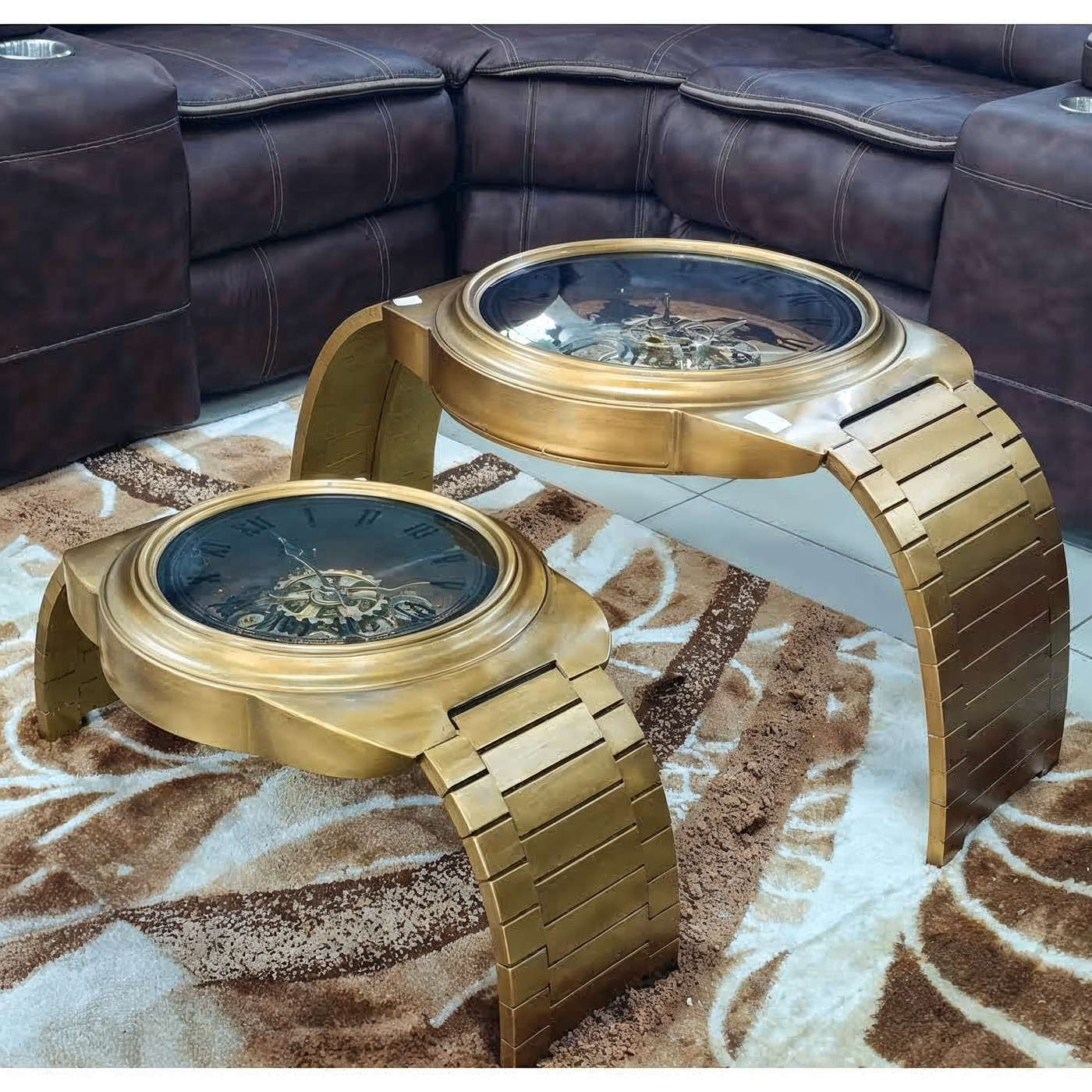 Watch Design Coffee Tables – طقم ترابيزات ساعة فاخرة