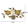 Metal Wall Clock with Floral Design (130×68 cm)