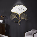 ساعة حائط أوراق الجنكة الذهبية – Ginkgo Leaves Clock