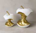 Golden Apple Core Sculpture – تمثال تفاحة فنية ذهبية (قطعتين)