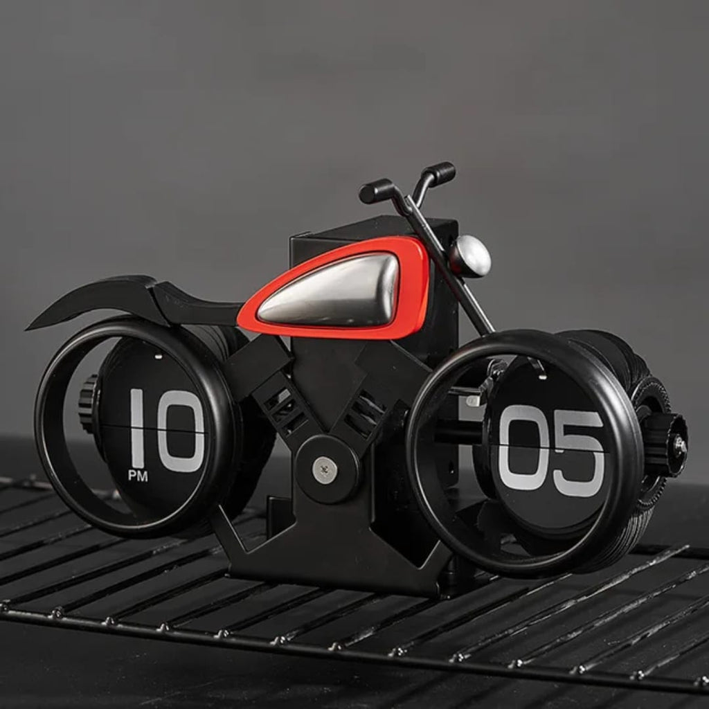 Motorcycle Shape Flip Clock – Retro Desk Decoration