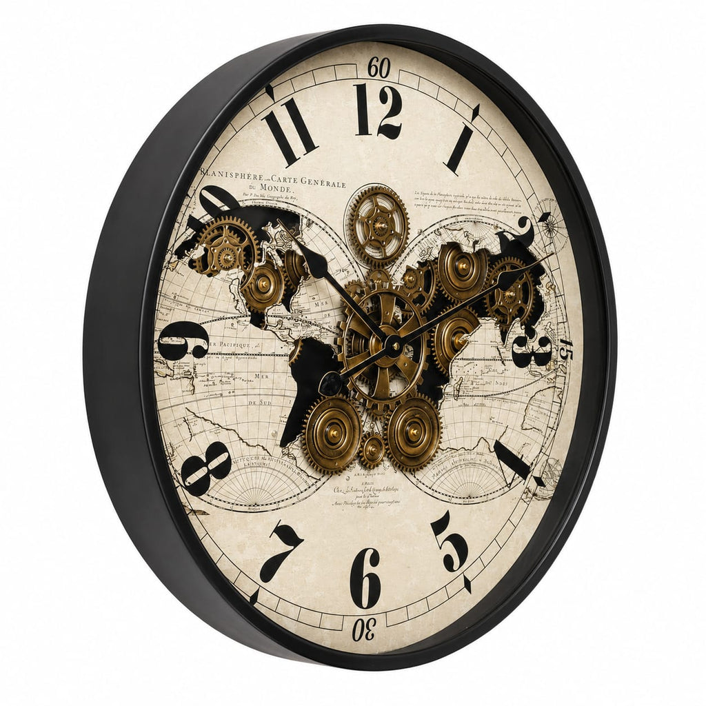 World Map Vintage Wall Clock