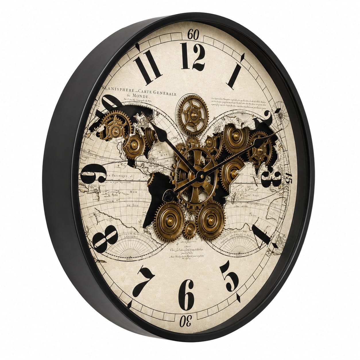 World Map Vintage Wall Clock