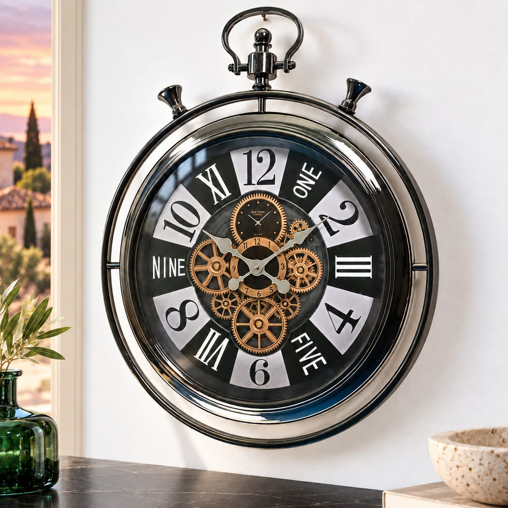 ساعة حائط ريترو بالتروس – Retro Gear Clock