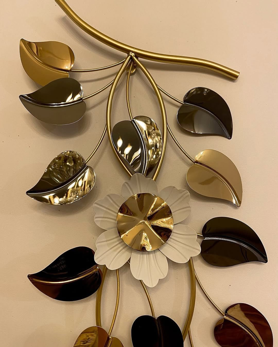 طقم ديكور حائط استانلس مودرن ٢ قطعة | Floral Metal Wall Decor Set