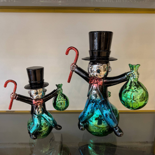 Rich Man Pop Art Sculpture – تمثال الرجل الثري العصري (طقم2قطعه)