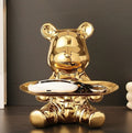 Golden Bear Tray – تمثال دب بحامل أنيق