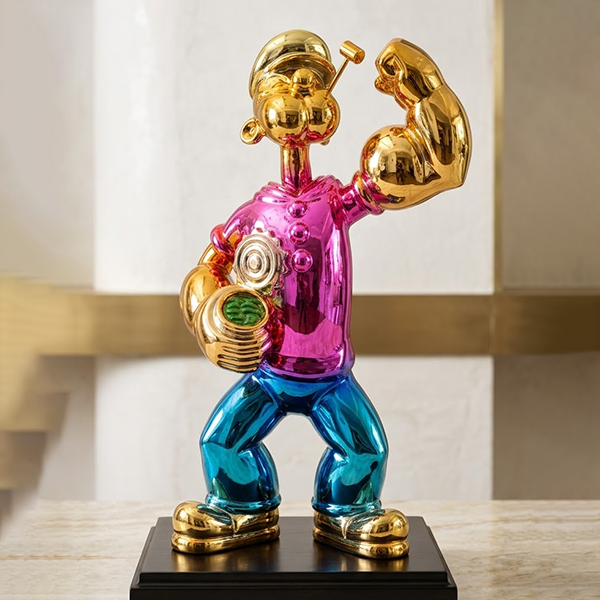 :Pop Art Boxer Sculpture – تمثال ملاكم عصري فاخر 40/60 سم