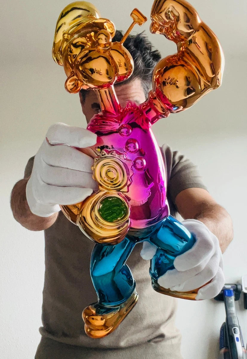 :Pop Art Boxer Sculpture – تمثال ملاكم عصري فاخر 40/60 سم