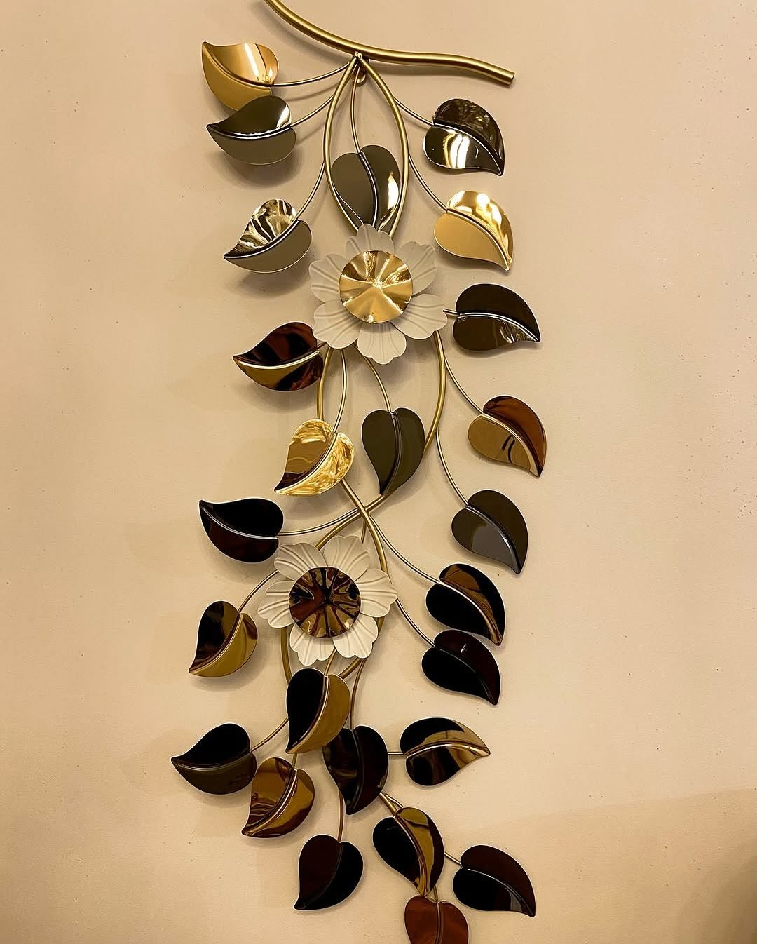 طقم ديكور حائط استانلس مودرن ٢ قطعة | Floral Metal Wall Decor Set