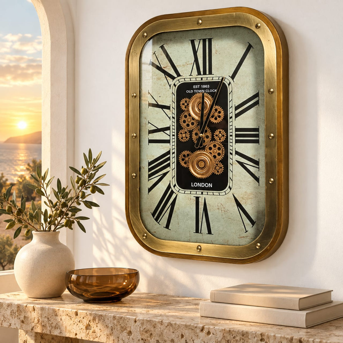 ساعة حائط تروندهايم بالتروس المتحركة – Trondheim Gear Clock