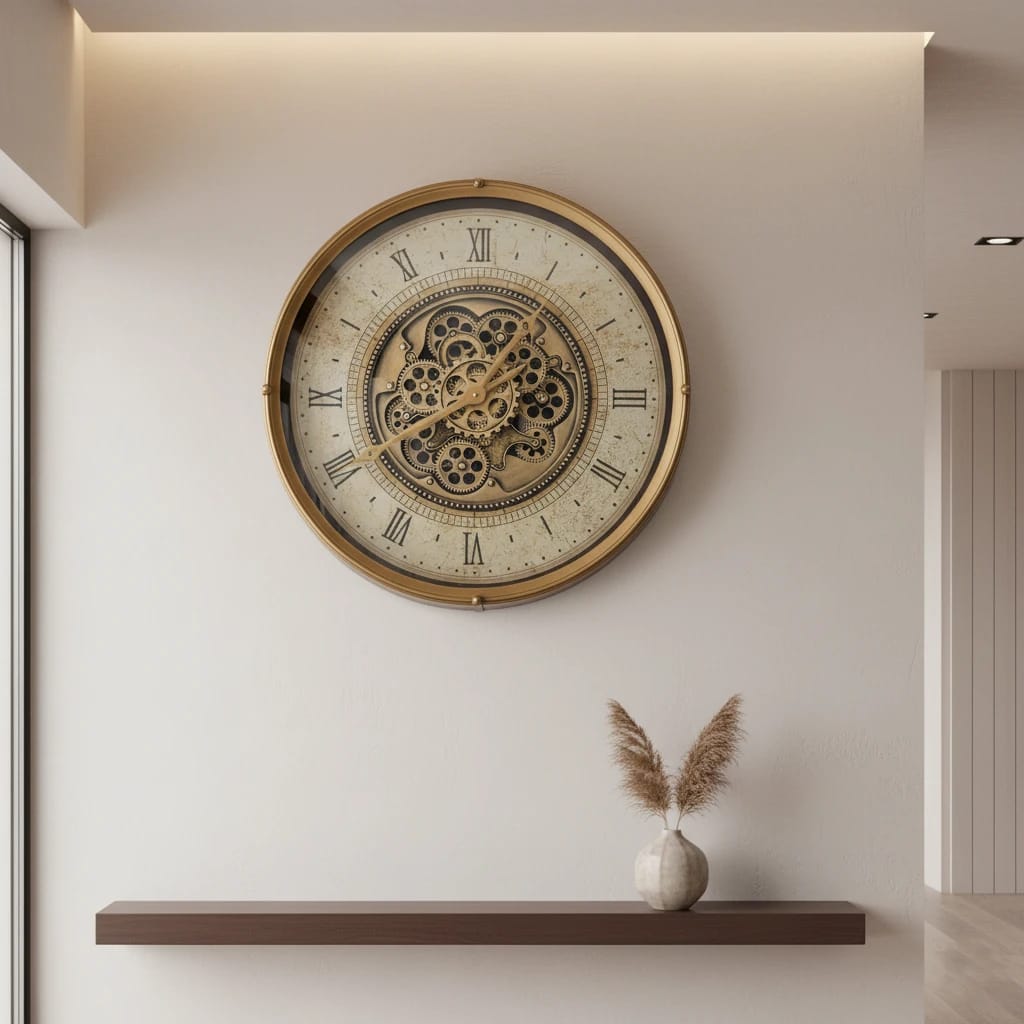 Classic Gear Wall Clock – ساعة حائط كلاسيكية بتروس ميكانيكية
