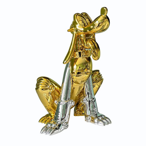 Large Modern Decorative Statue with Gold & Silver Metallic Finish – Luxury Contemporary Art Piece for Home & Interior Décor